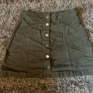 Army Green Denim Skirt